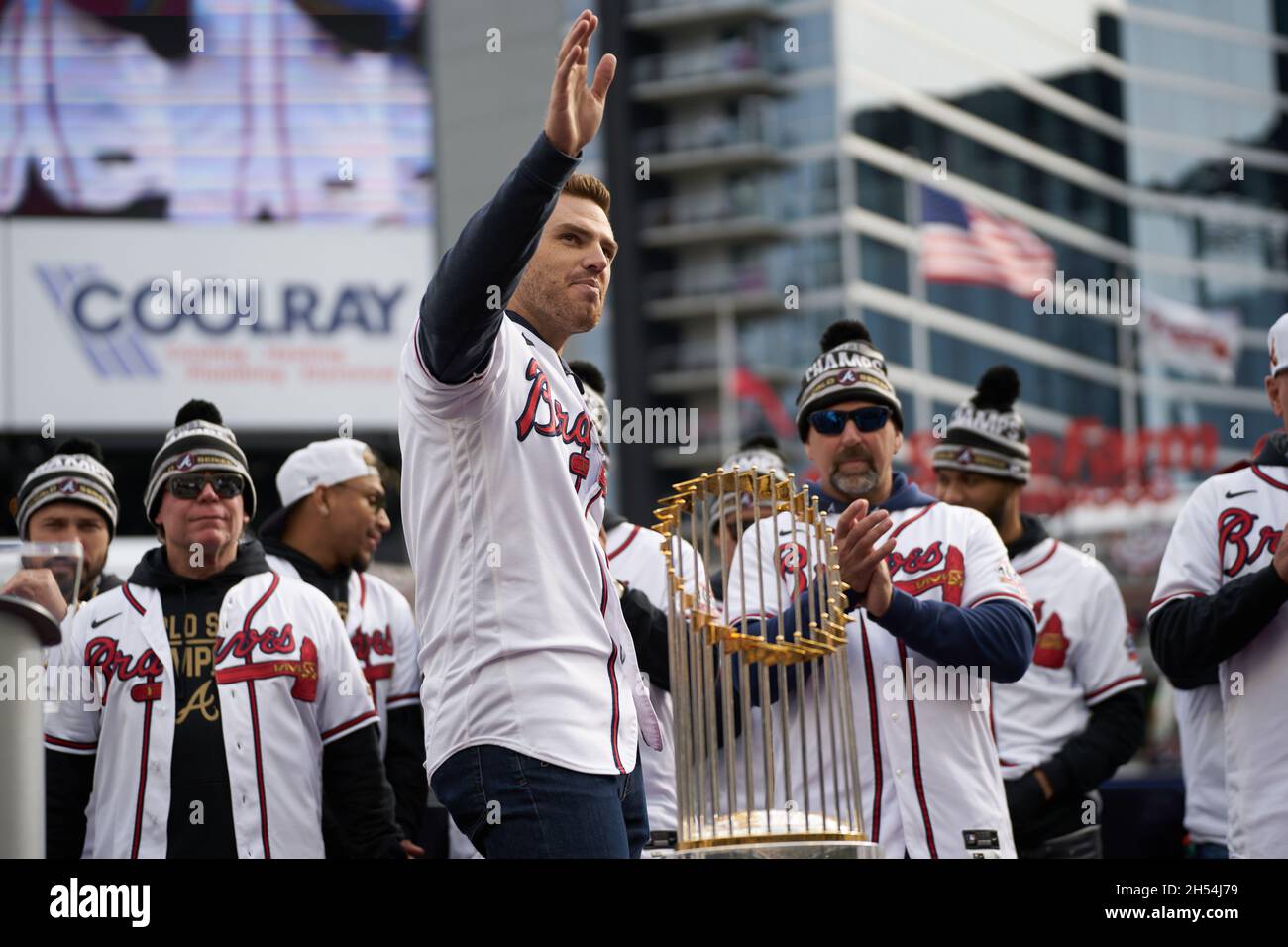 ATLANTA, GA - NOVEMBER 05: Atlanta Braves first baseman Freddie