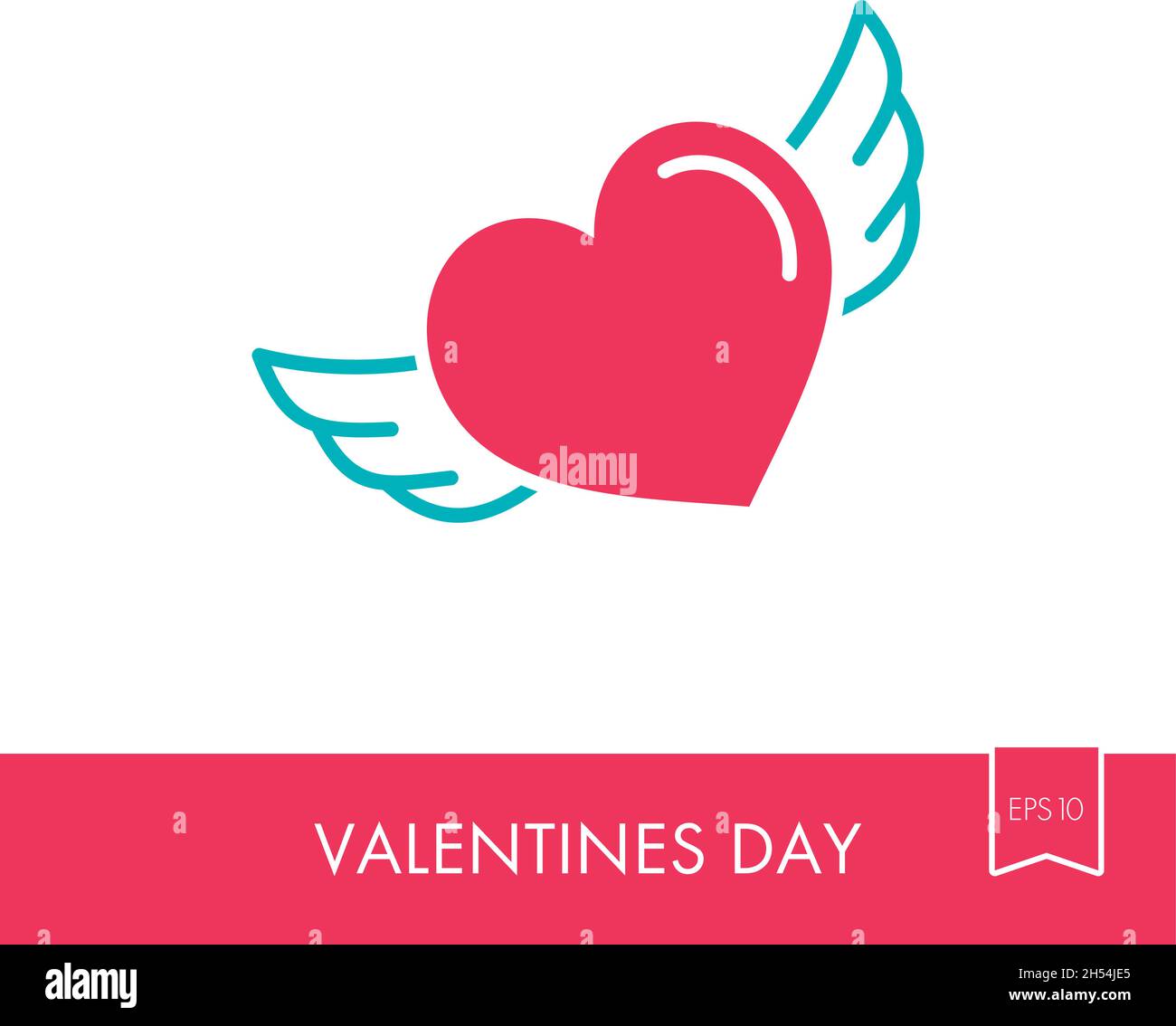 Heart with wings icon. Valentines day symbol. Vector illustration ...