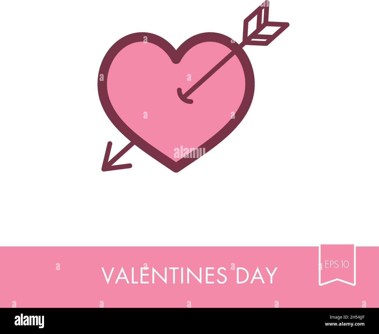 Arrow heart icon. Love sign. Valentines day symbol. Vector illustration ...