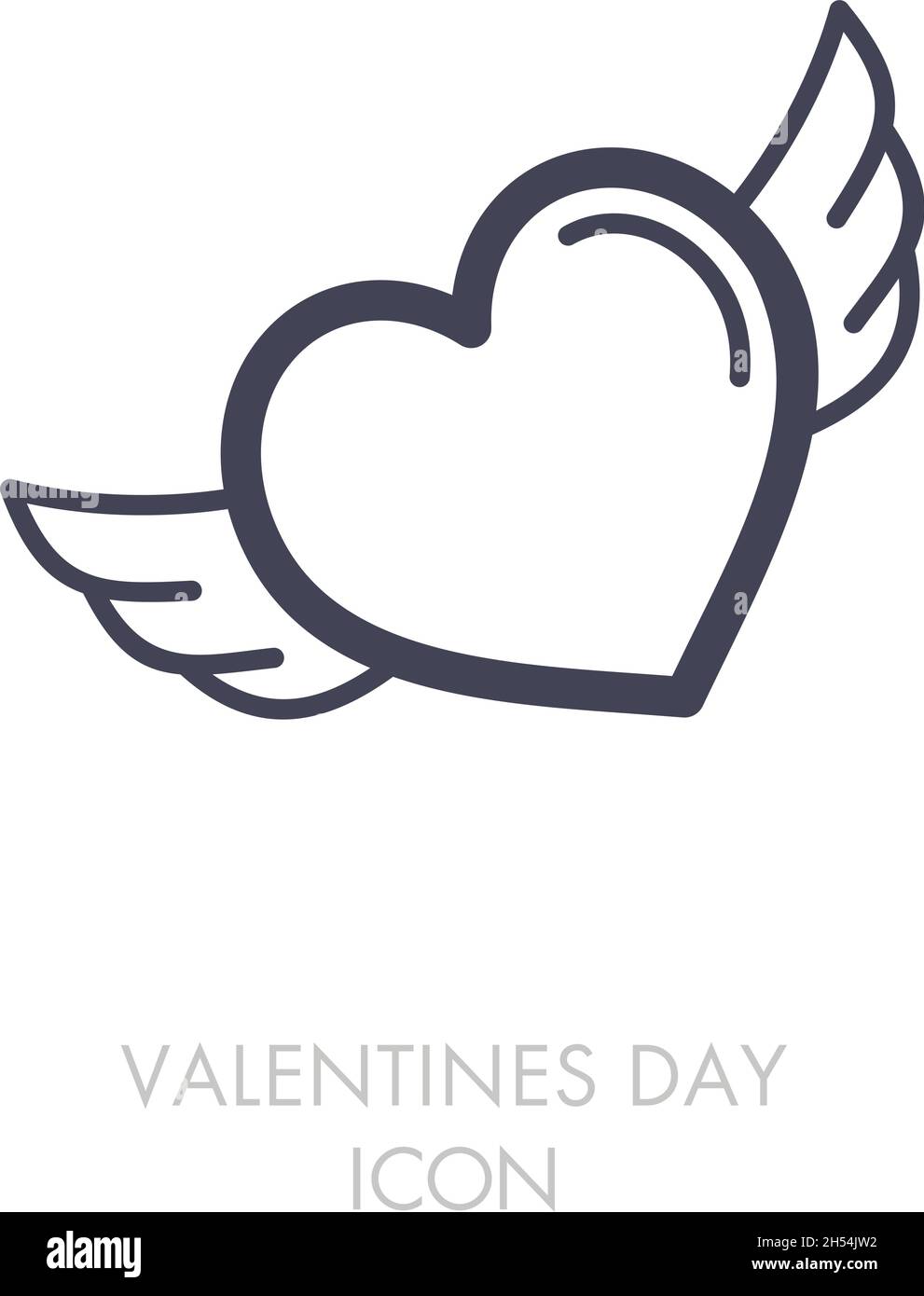 Heart with wings icon. Valentines day symbol. Vector illustration ...