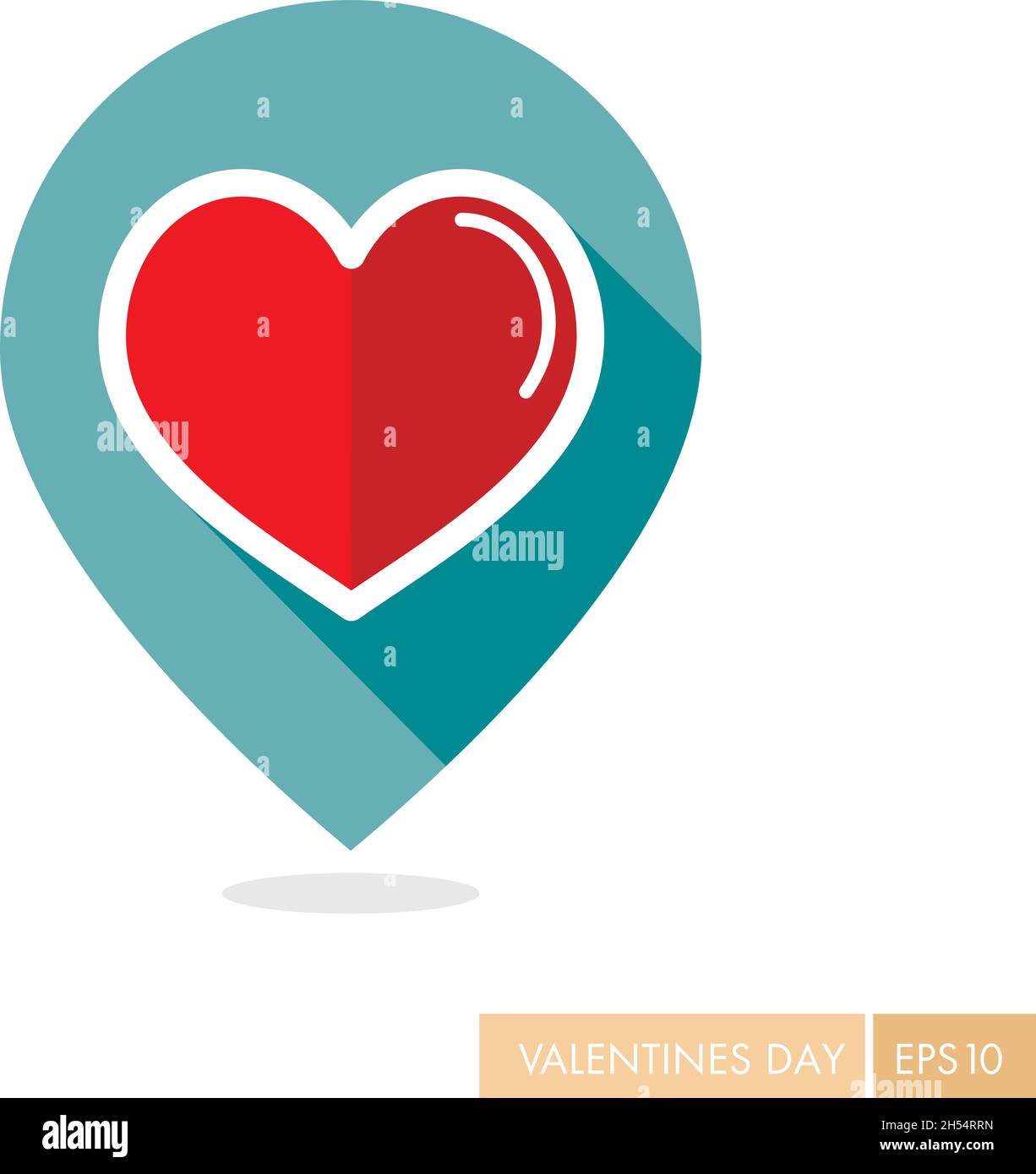Heart pin map icon, Love symbol Valentine Day. Map pointer. Vector ...