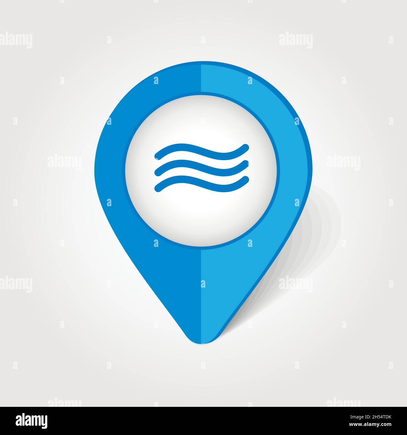 Water waves map pin icon, map pointer, vector illustration eps 10 Stock ...