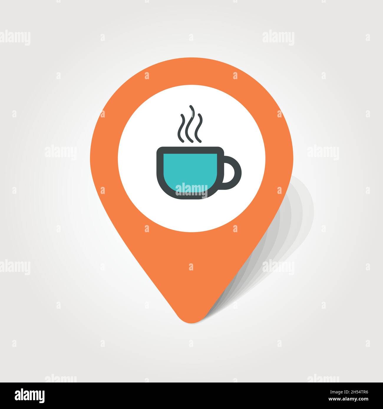 Cap of Tea or Coffee map pin icon, map pointer, vector illustration eps