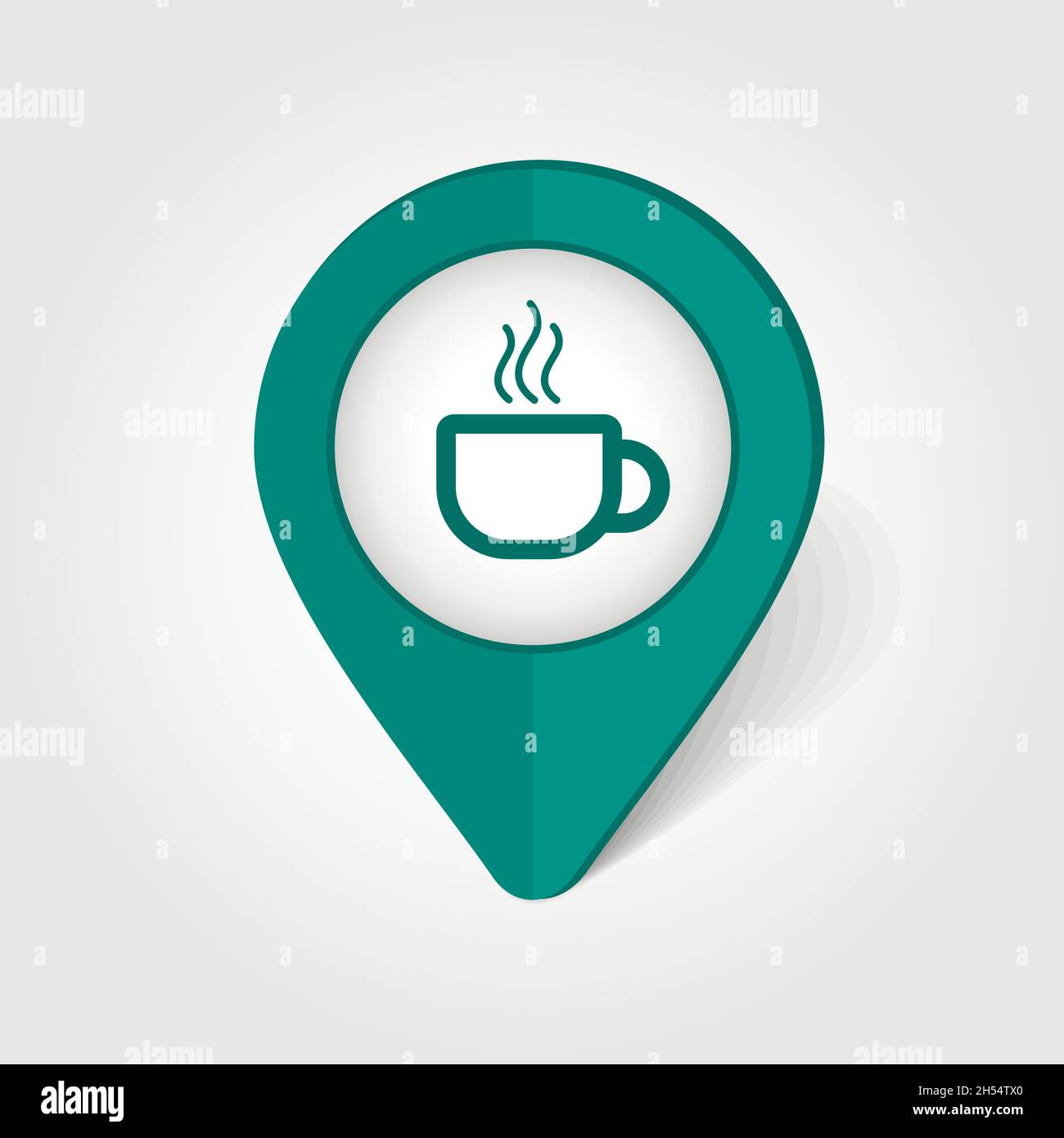 Cap of Tea or Coffee map pin icon, map pointer, vector illustration eps 10 Stock Vector