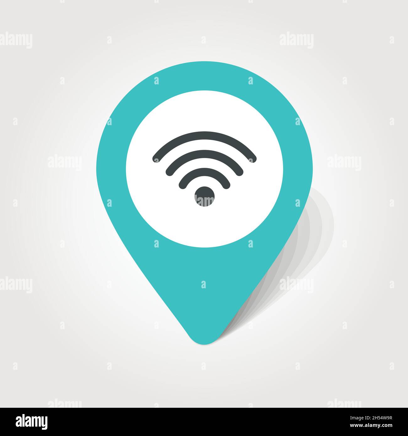 Wi-Fi map pin icon, map pointer, vector illustration eps 10 Stock Vector