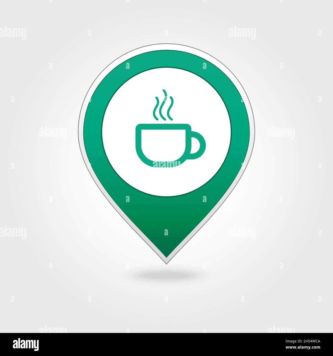 Cap of Tea or Coffee map pin icon, map pointer, vector illustration eps 10 Stock Vector