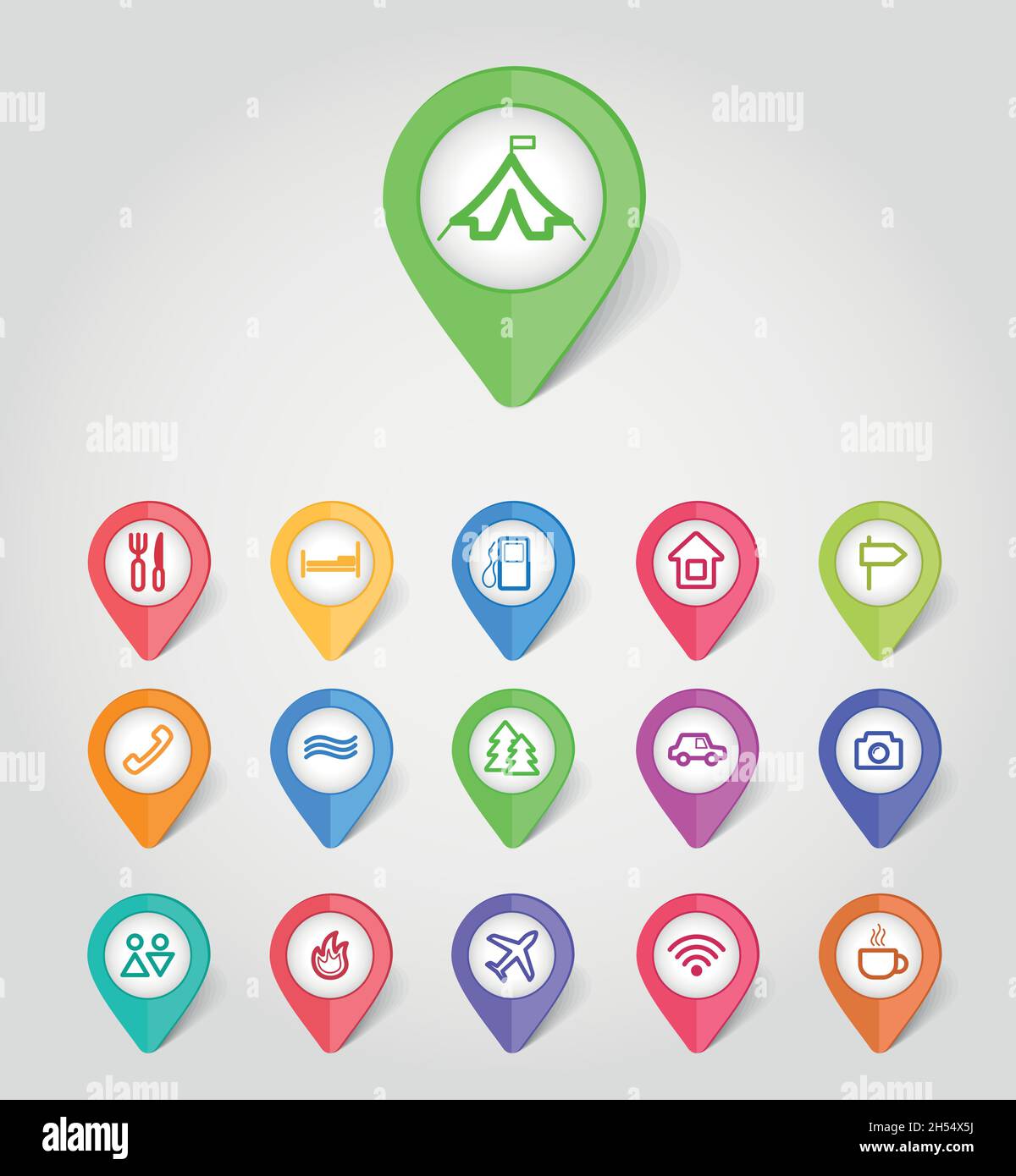 The modern mapping pins icons travel set eps 10 Stock Vector Image ...