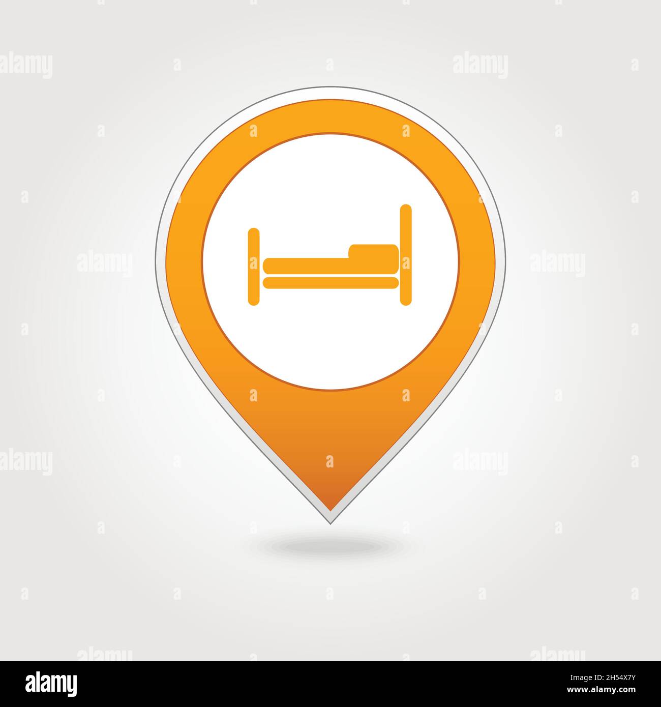 Bed map pin icon, map pointer, vector illustration eps 10 Stock Vector