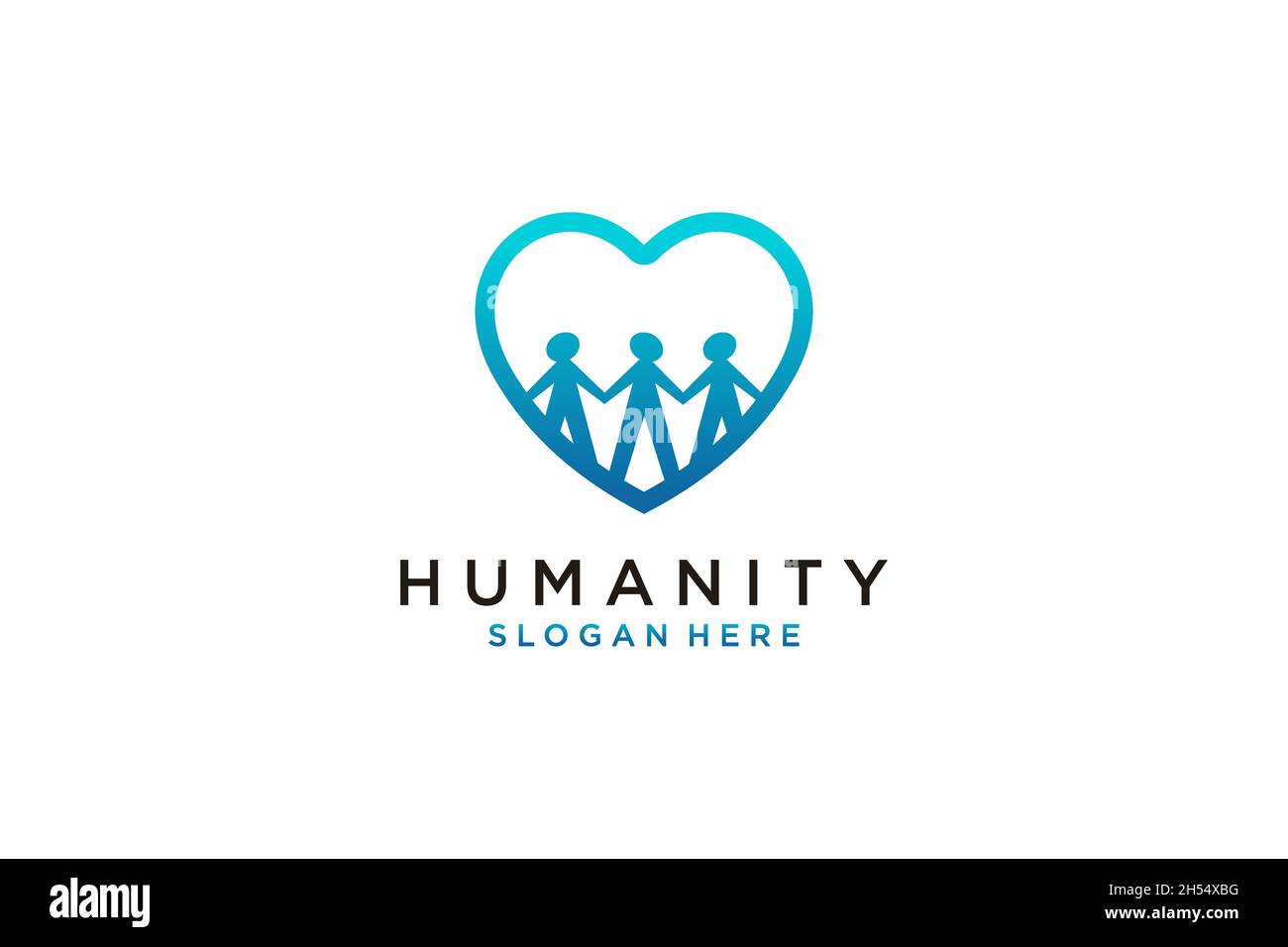 Social Humanity People Logo. Flat Vector Logo Design Template Stock Vector