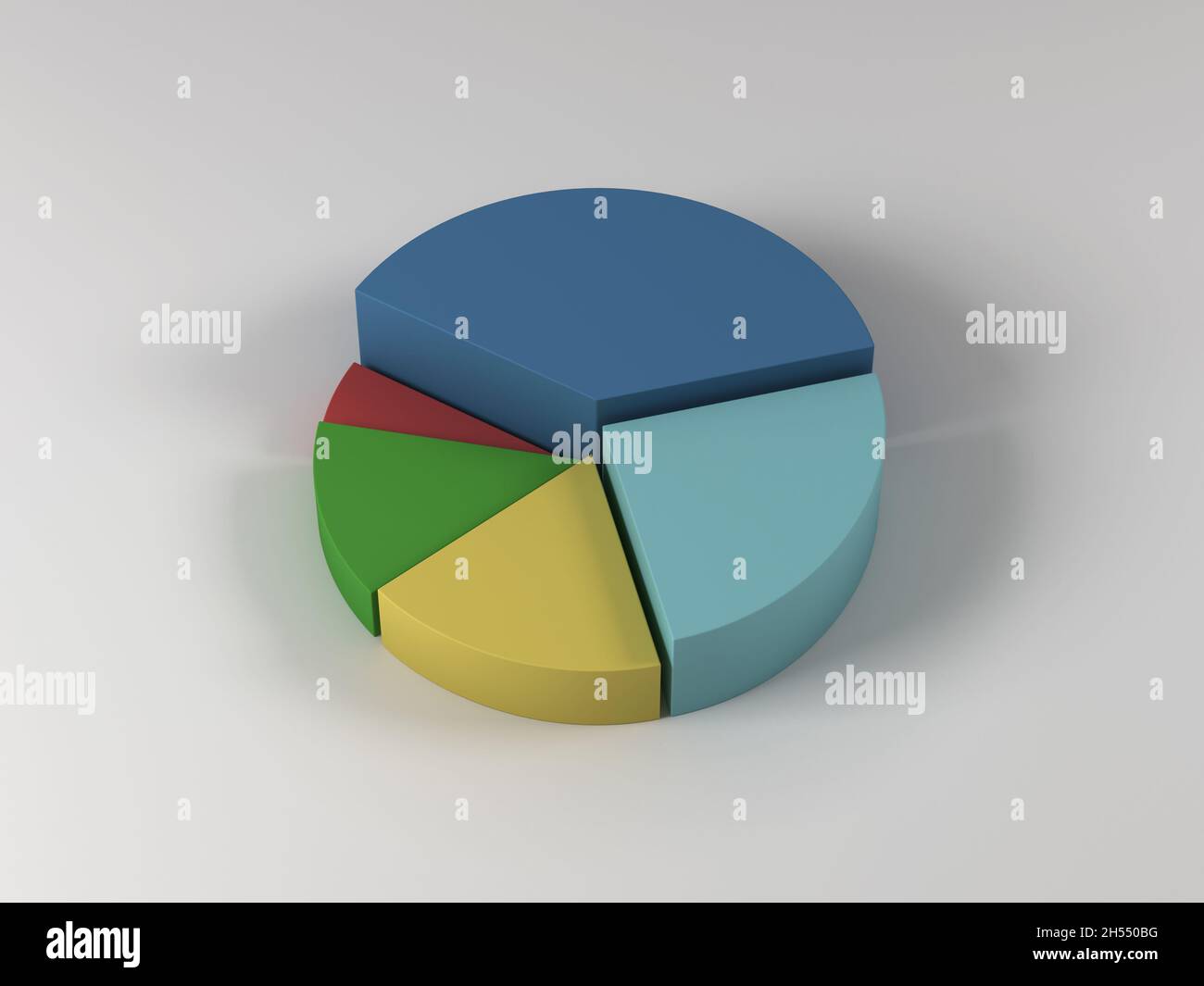3d rendering of a colored pie chart for infographics and statistics visualizations Stock Photo