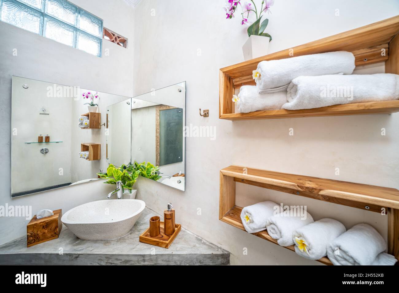 Stylish interior of modern bathroom with toilet bowl Stock Photo - Alamy