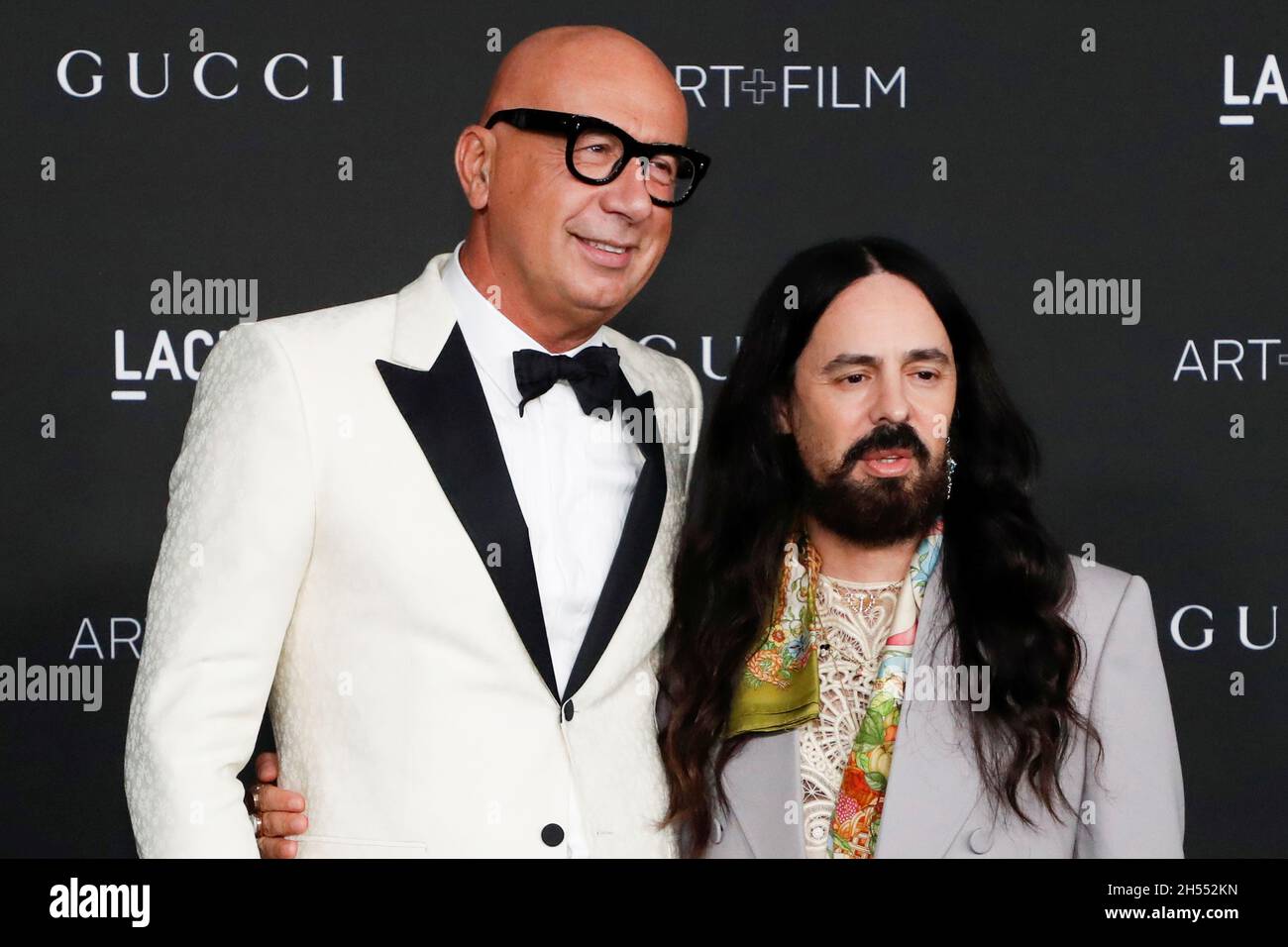 Gucci's CEO Marco Bizzarri and Creative Director Alessandro Michele pose at  the LACMA Art+Film Gala in Los Angeles, California, U.S. November 6, 2021.  REUTERS/Mario Anzuoni Stock Photo - Alamy