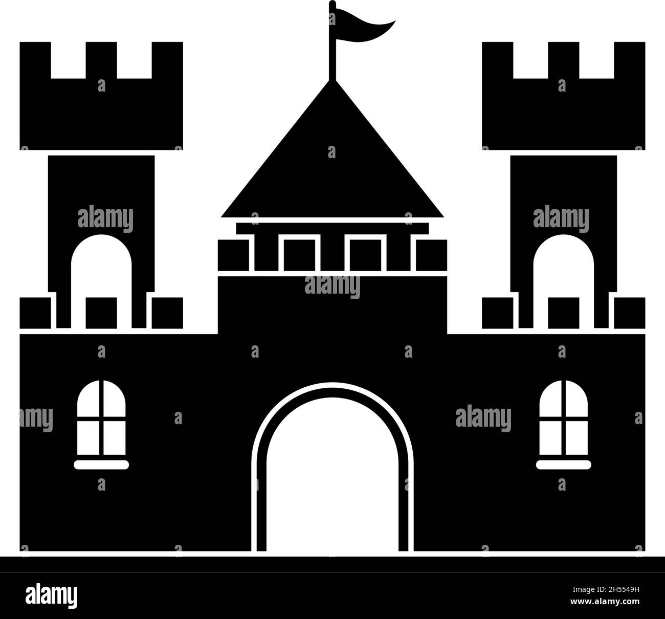 Fairytale castle vector vectors Black and White Stock Photos & Images ...
