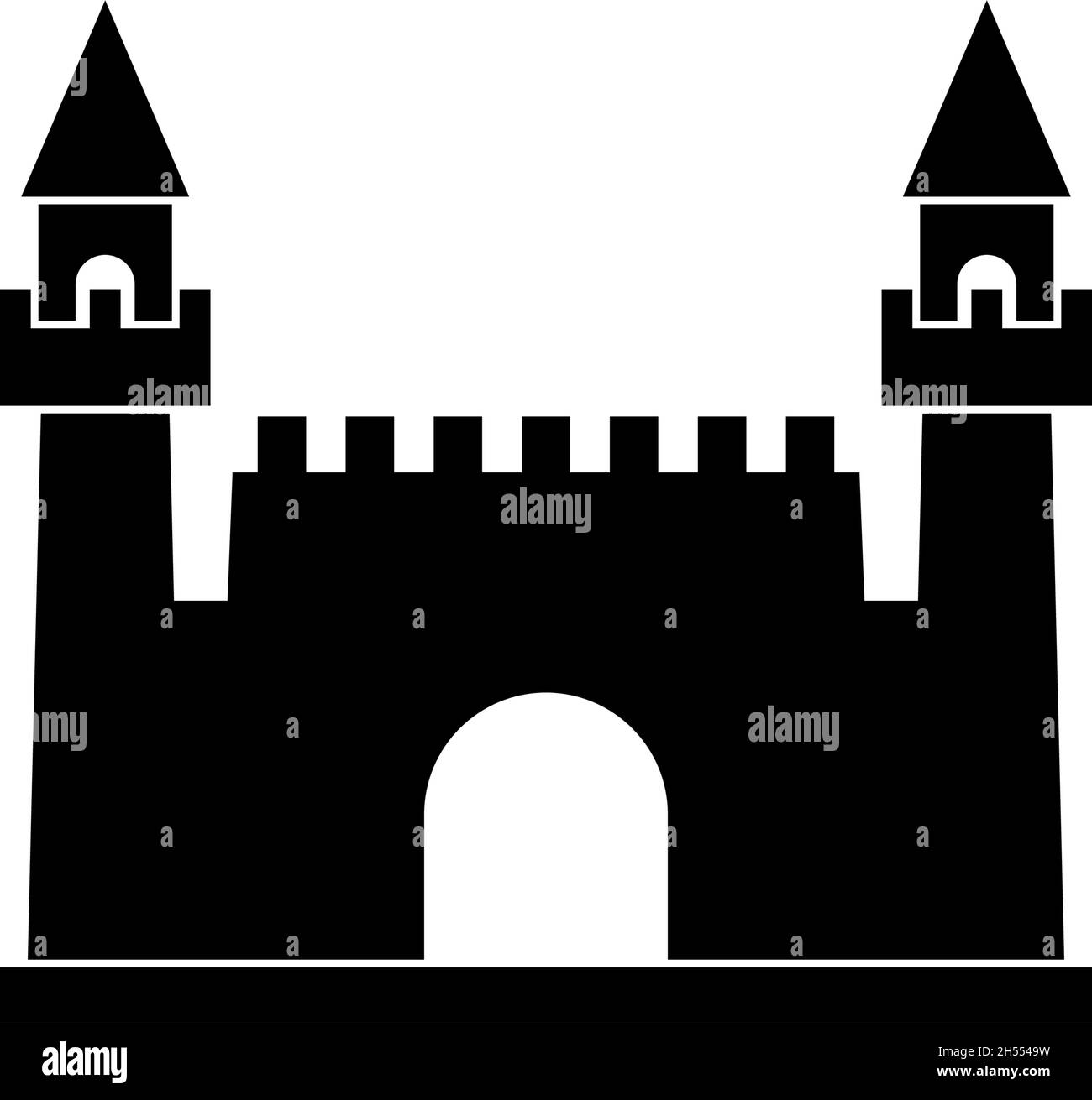 Fairytale castle vector vectors Black and White Stock Photos & Images ...