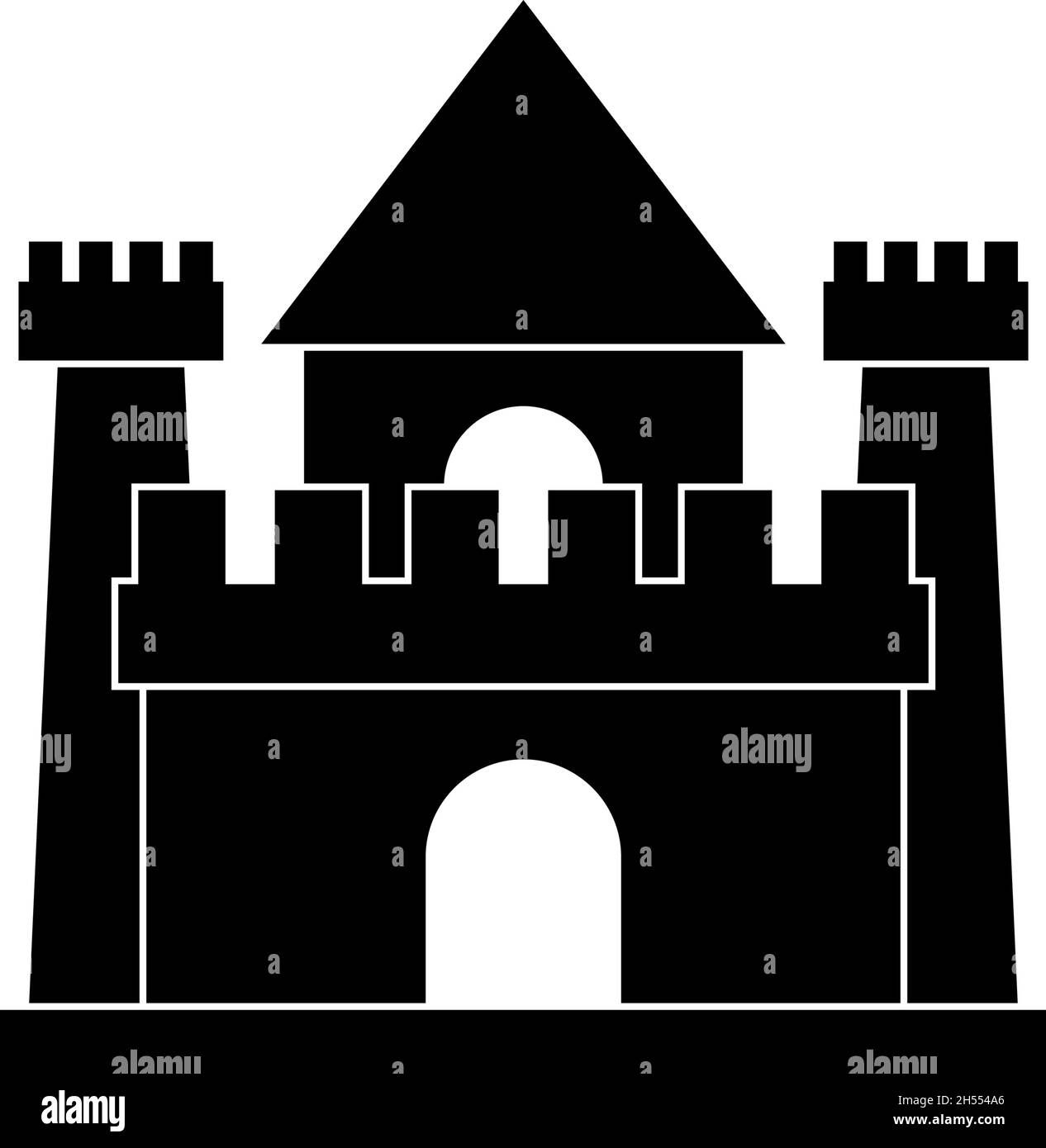 Fairytale castle vector vectors Black and White Stock Photos & Images ...