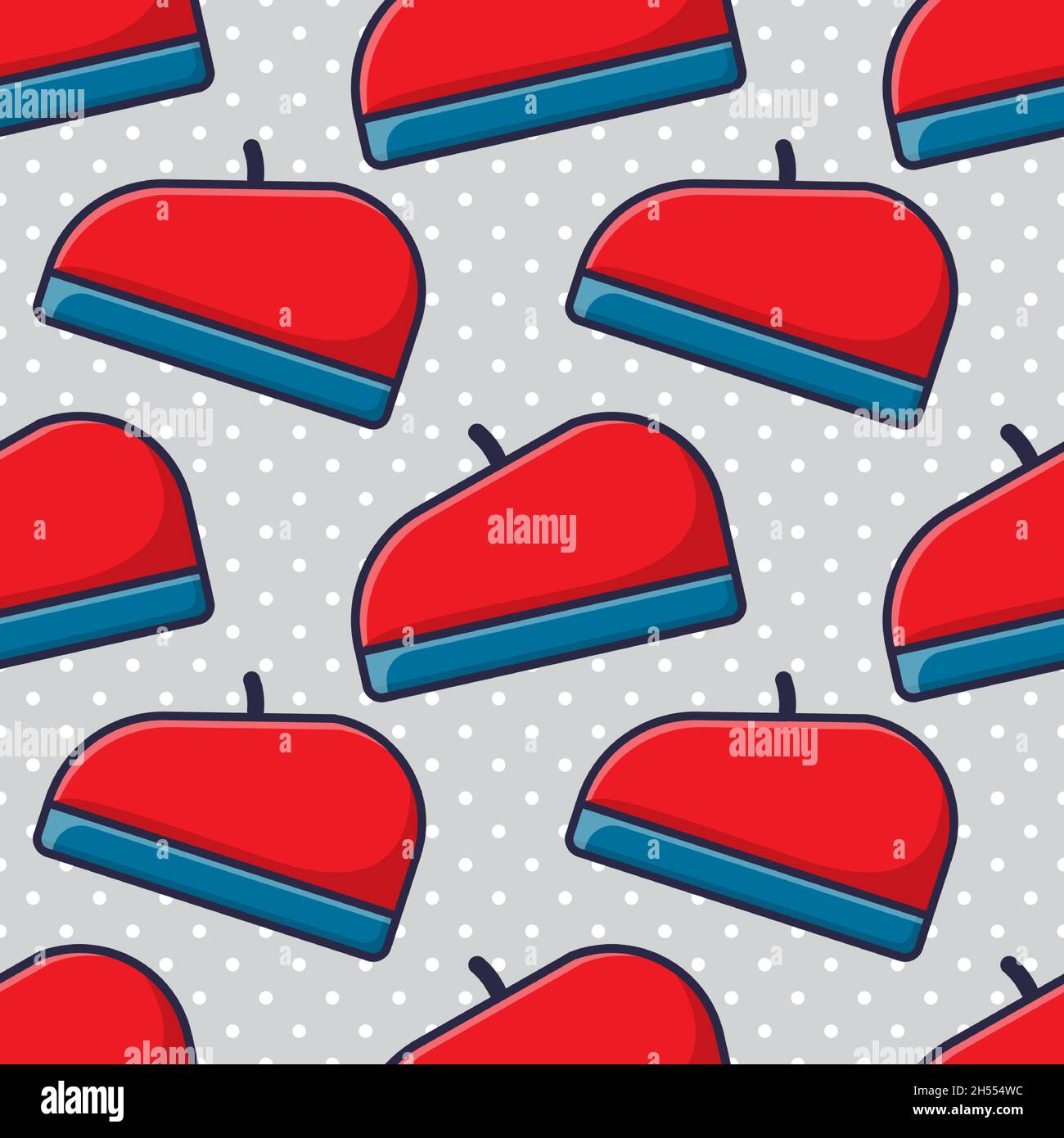 beret hat seamless pattern vector illustration Stock Vector