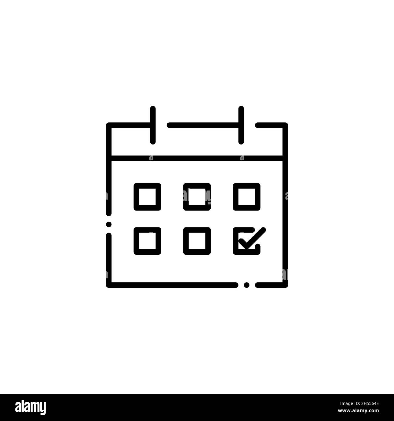 Calendar with a date marked. Planned event or deadline alert. Pixel perfect, editable stroke icon Stock Vector