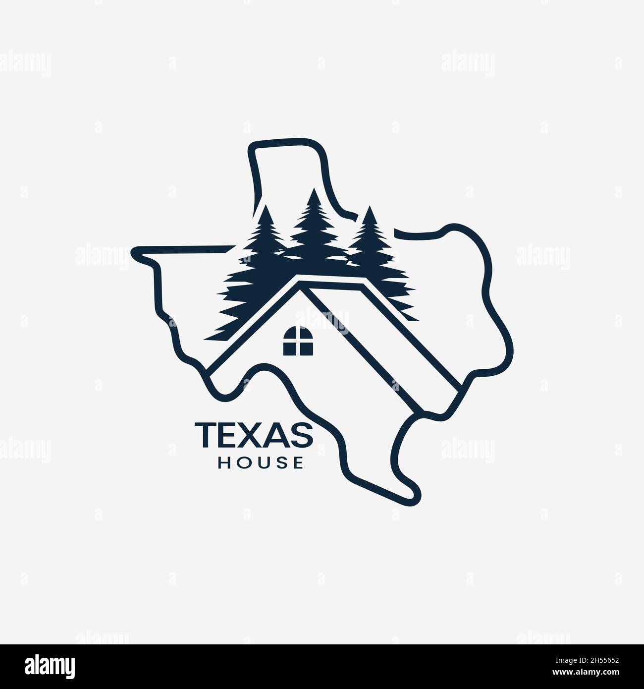Real estate logo inside Texas vector map Premium linear art design  illustration Stock Vector Image \u0026 Art - Alamy, image size:1300x1390