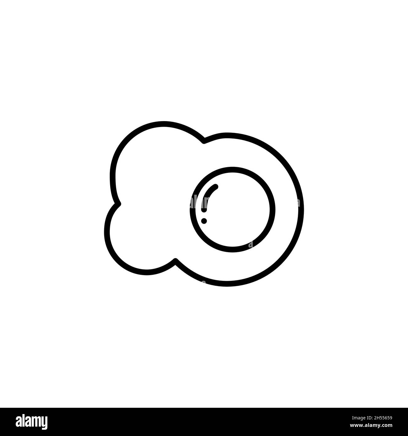 Fried egg sunny side up. Pixel perfect, editable stroke icon Stock Vector