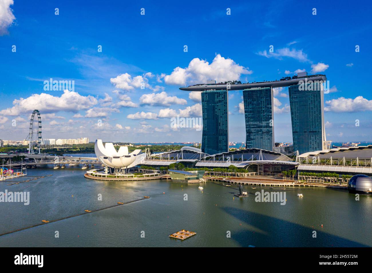 Aerial view photo of Marina Bay, Singapore in the morning Stock Photo ...