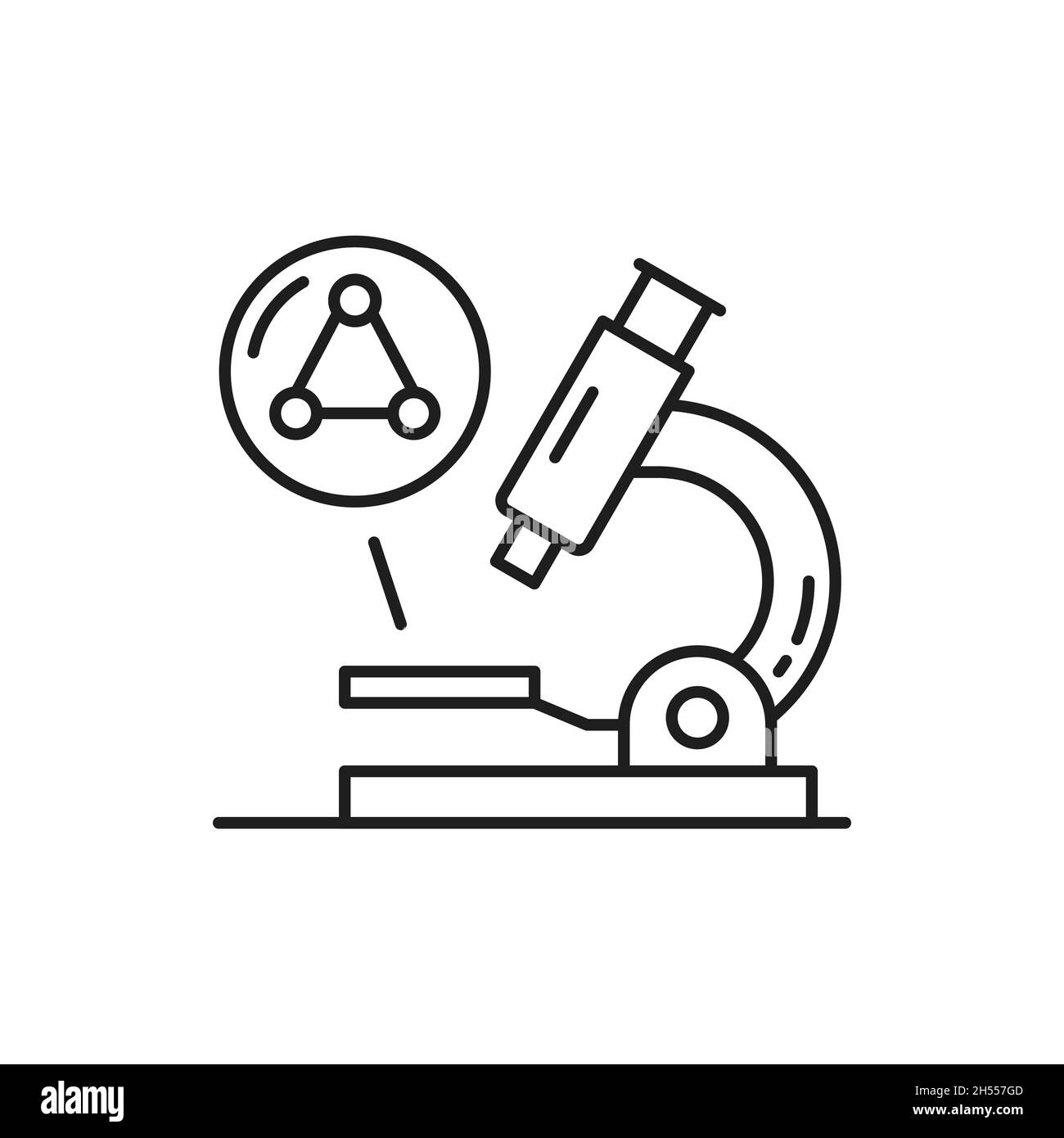 Microscope investigate genetic structure gene code isolated thin line ...