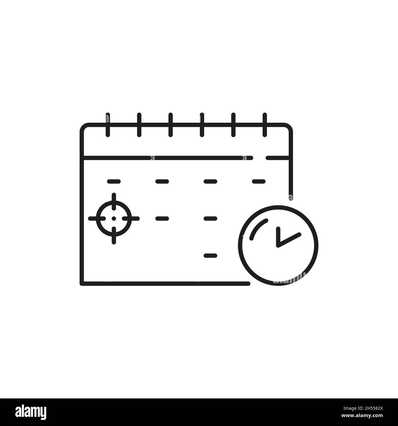 Calendar or note with todo list and goal isolated outline