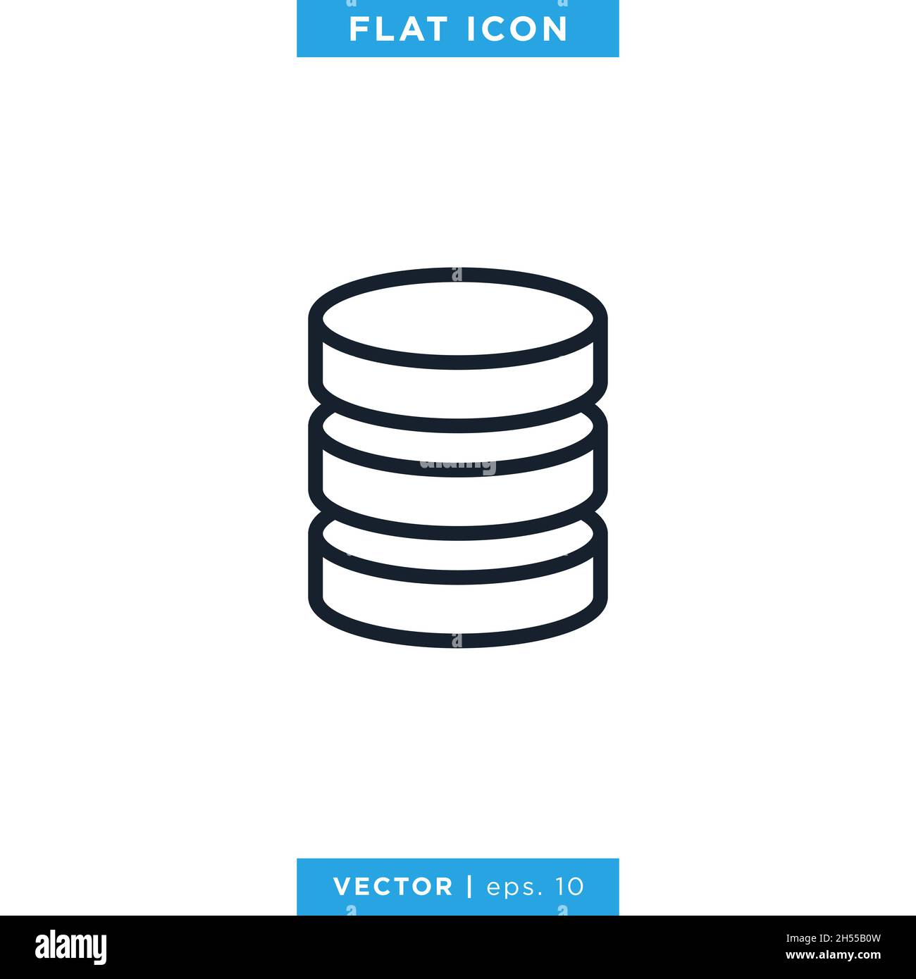 Database icon vector stock illustration design template. Stock Vector