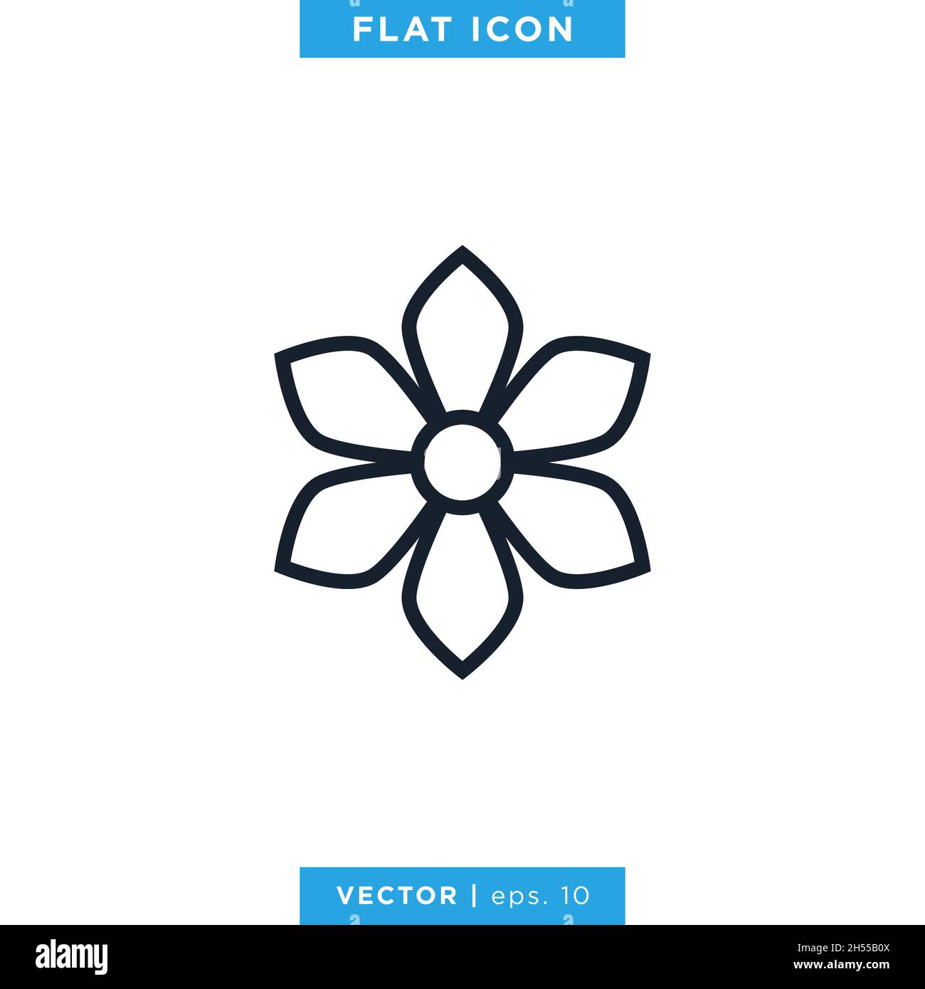 Flower icon vector stock illustration design template. Editable stroke. Stock Vector
