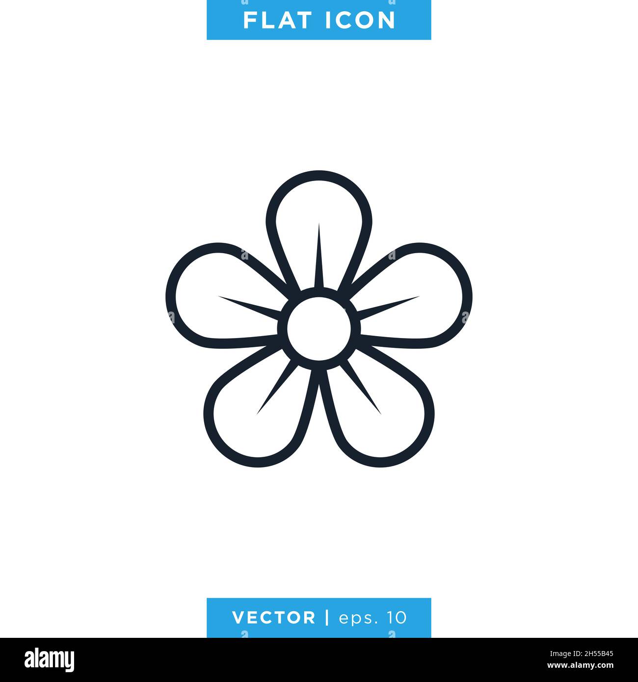 Flower icon vector stock illustration design template. Editable stroke. Stock Vector