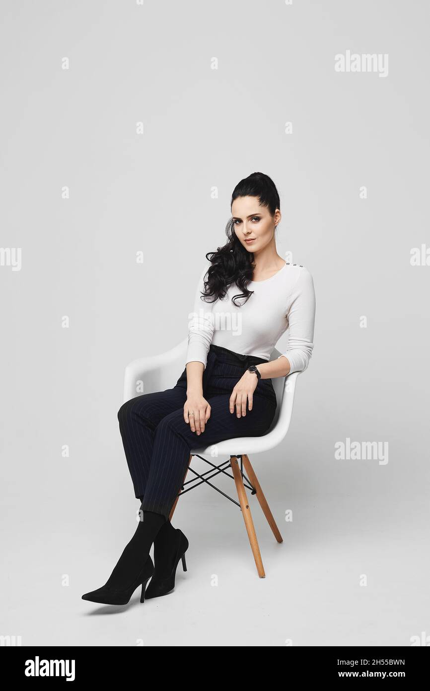 Person long black hair hi-res stock photography and images - Alamy