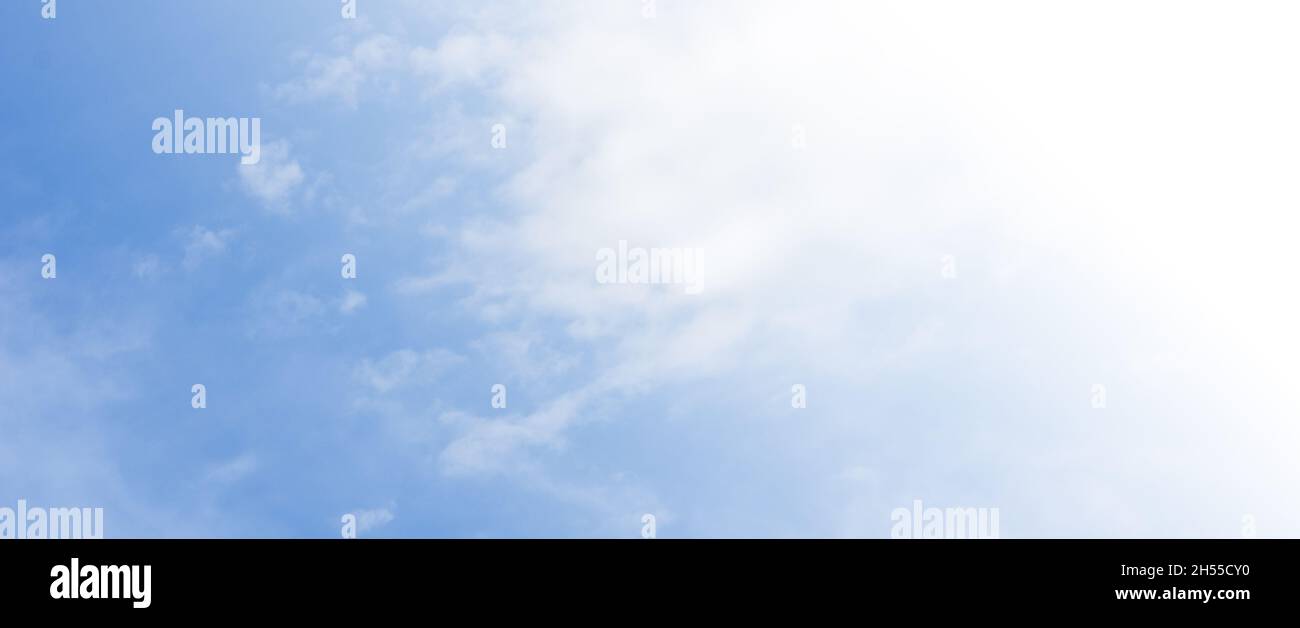 Blue sky background with white clouds. Panorama Stock Photo - Alamy
