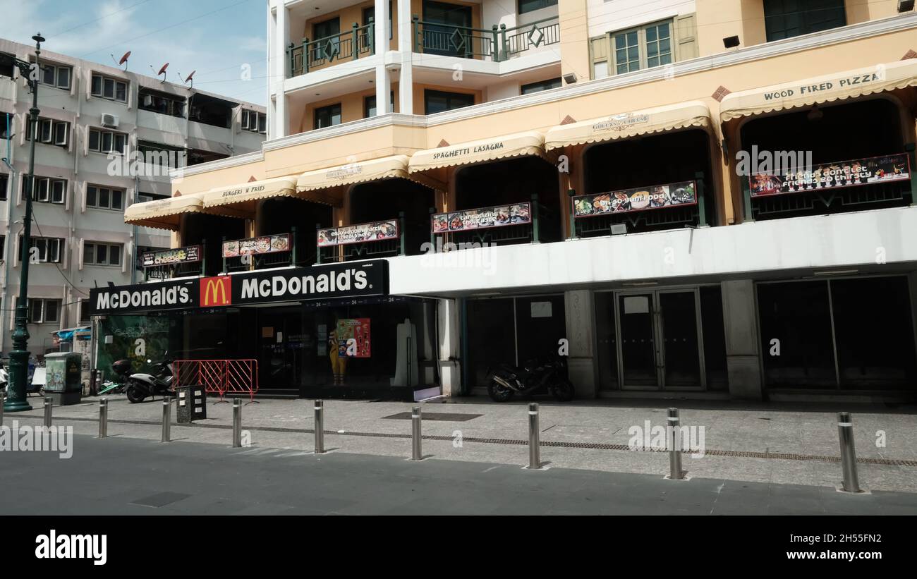 McDonald's on Khaosan Road or Khao San Road Phra Nakhon District Bangkok Thailand Stock Photo
