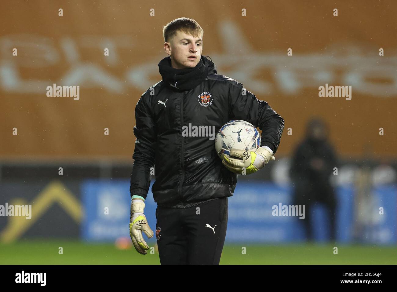 Charlie Monks goalkeeper of Blackpool FC development squad during the