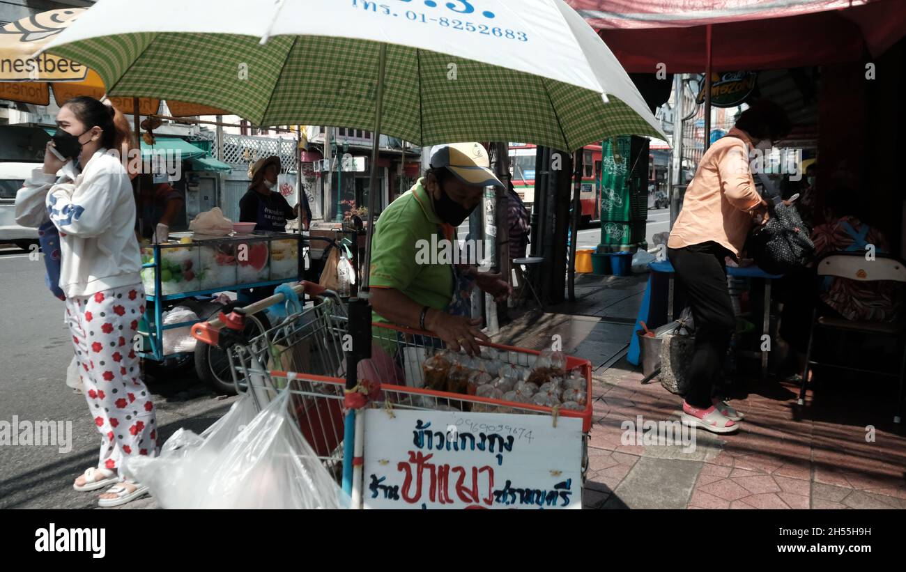 Khaosan Road aka Khao San Road Area Tourist Attraction Bangkok Thailand Stock Photo