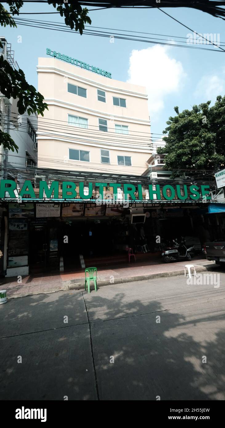Rambuttri House Khaosan Road aka Khao San Road Area Tourist Attraction Bangkok Thailand Stock Photo