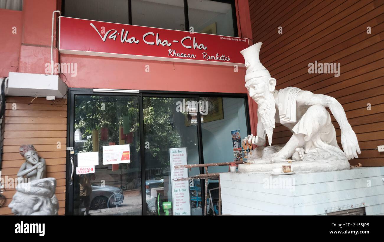 Villa Cha-cha Guest House Khaosan Road aka Khao San Road Area Tourist Attraction Bangkok Thailand Stock Photo