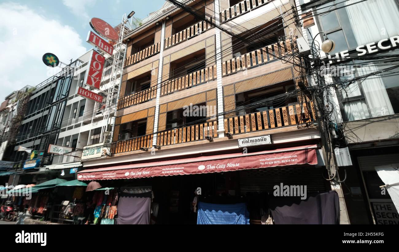 A Thai Cozy House Khaosan Road aka Khao San Road Area Tourist Attraction Bangkok Thailand Stock Photo