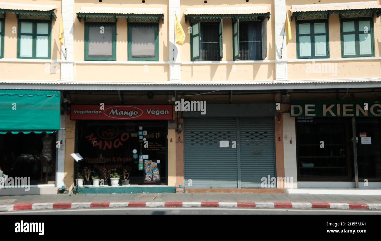 Mango Vegetarian Restaurant Khaosan Road aka Khao San Road Area Tourist Attraction Bangkok Thailand Stock Photo