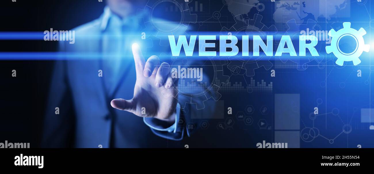 Webinar, Online training, Education and E-learning concept on virtual ...