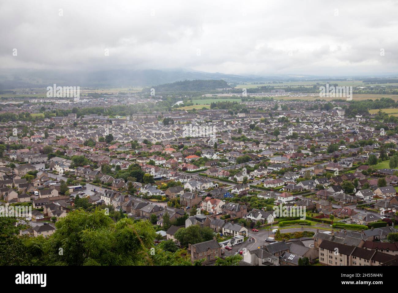 Views of Causewayhead Town From Abbey Craig in Scotland Stock Photo