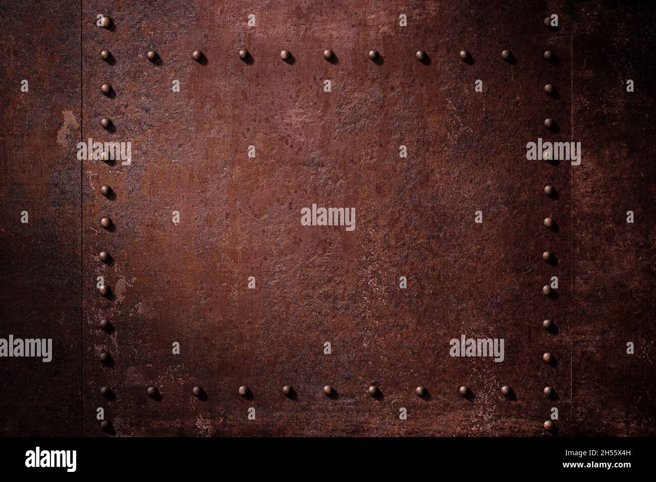 rustic steam punk rivets metal background Stock Photo