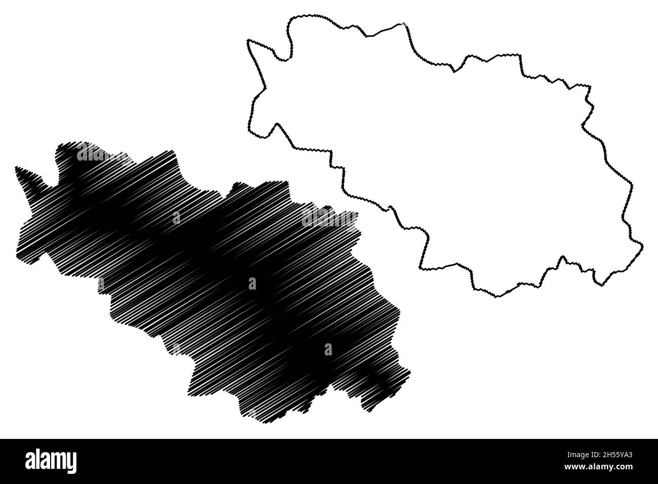 Sonipat district (Haryana State, Republic of India) map vector ...