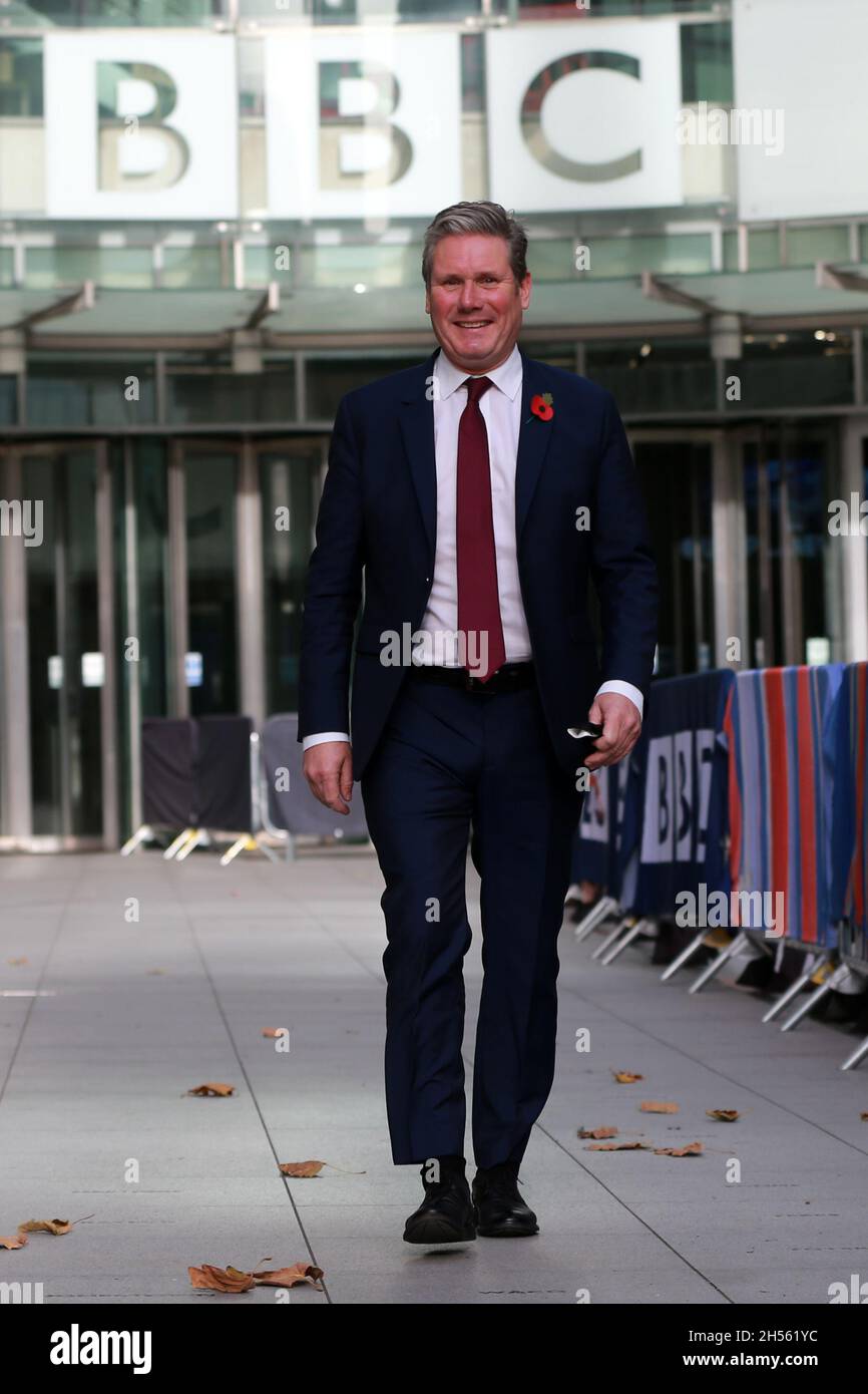 London, England, UK. 7th Nov, 2021. Labour Party leader KEIR STARMER is seen leaving BBC Broadcasting House after appearing on The Andrew Marr Show. (Credit Image: © Tayfun Salci/ZUMA Press Wire) Stock Photo