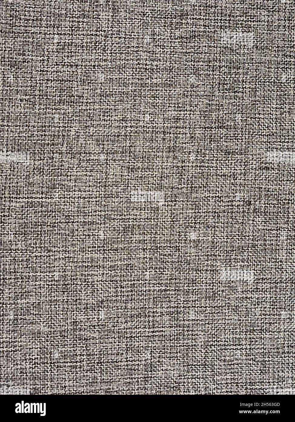 Linen fabric, gray fabric background with discreet details. Full screen. Stock Photo