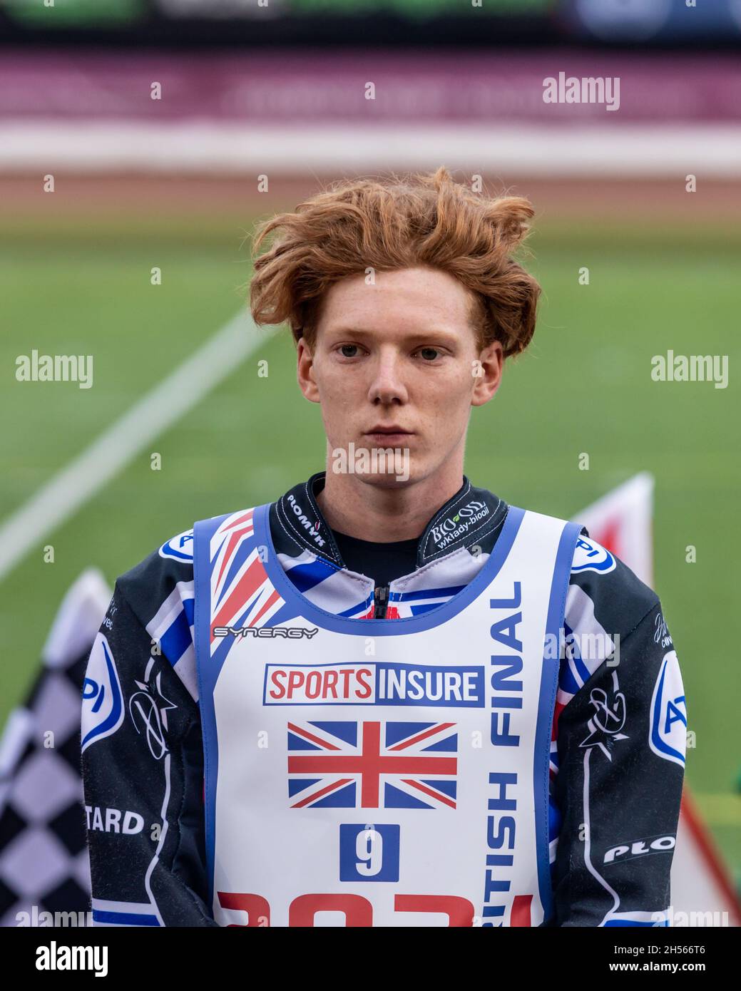 Daniel Bewley speedway rider riding the British Final at the National