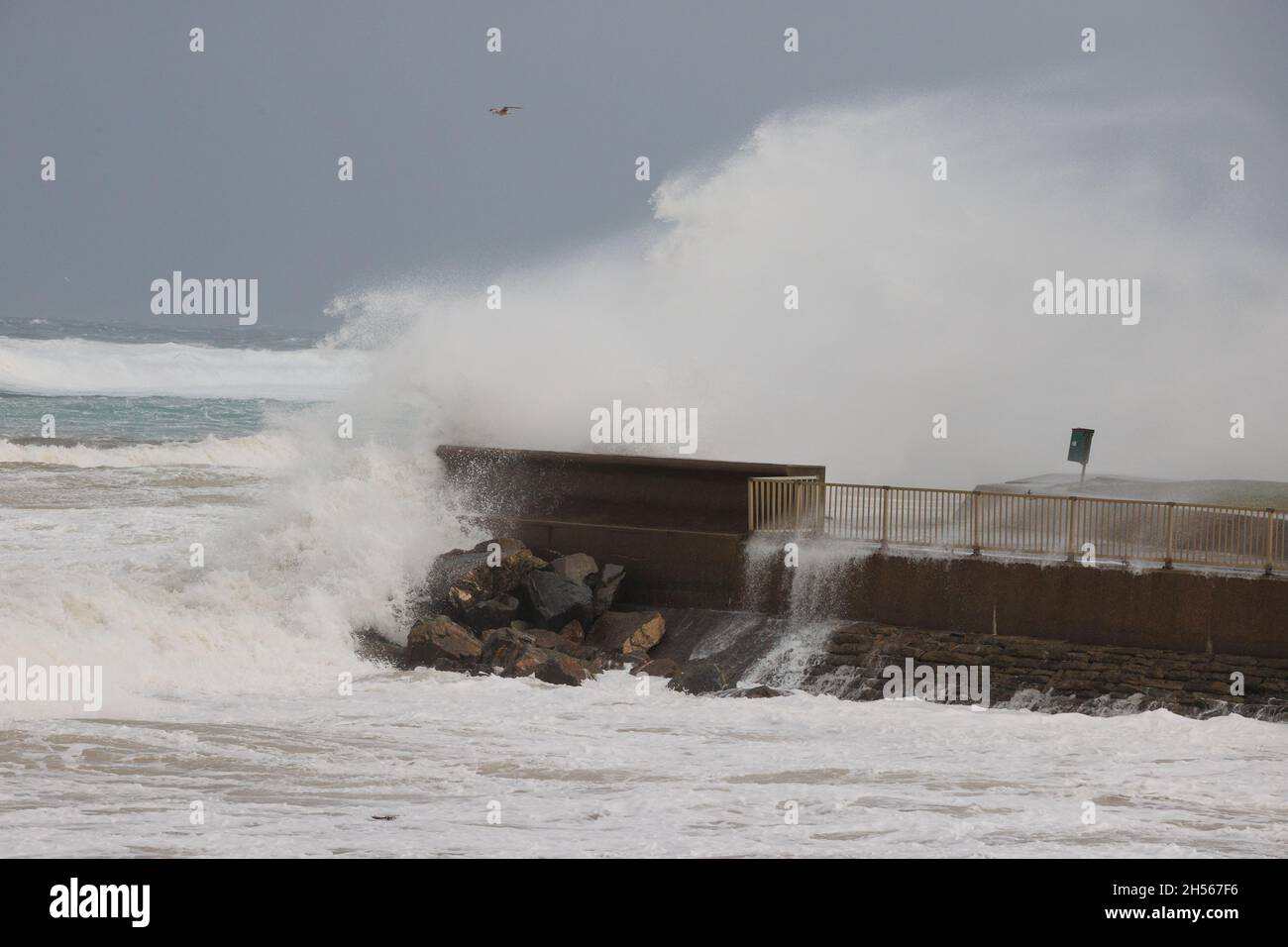 Thurso, Scotland. Nov. 7 2021. Gale force winds in Thurso, Scotland. Stock Photo