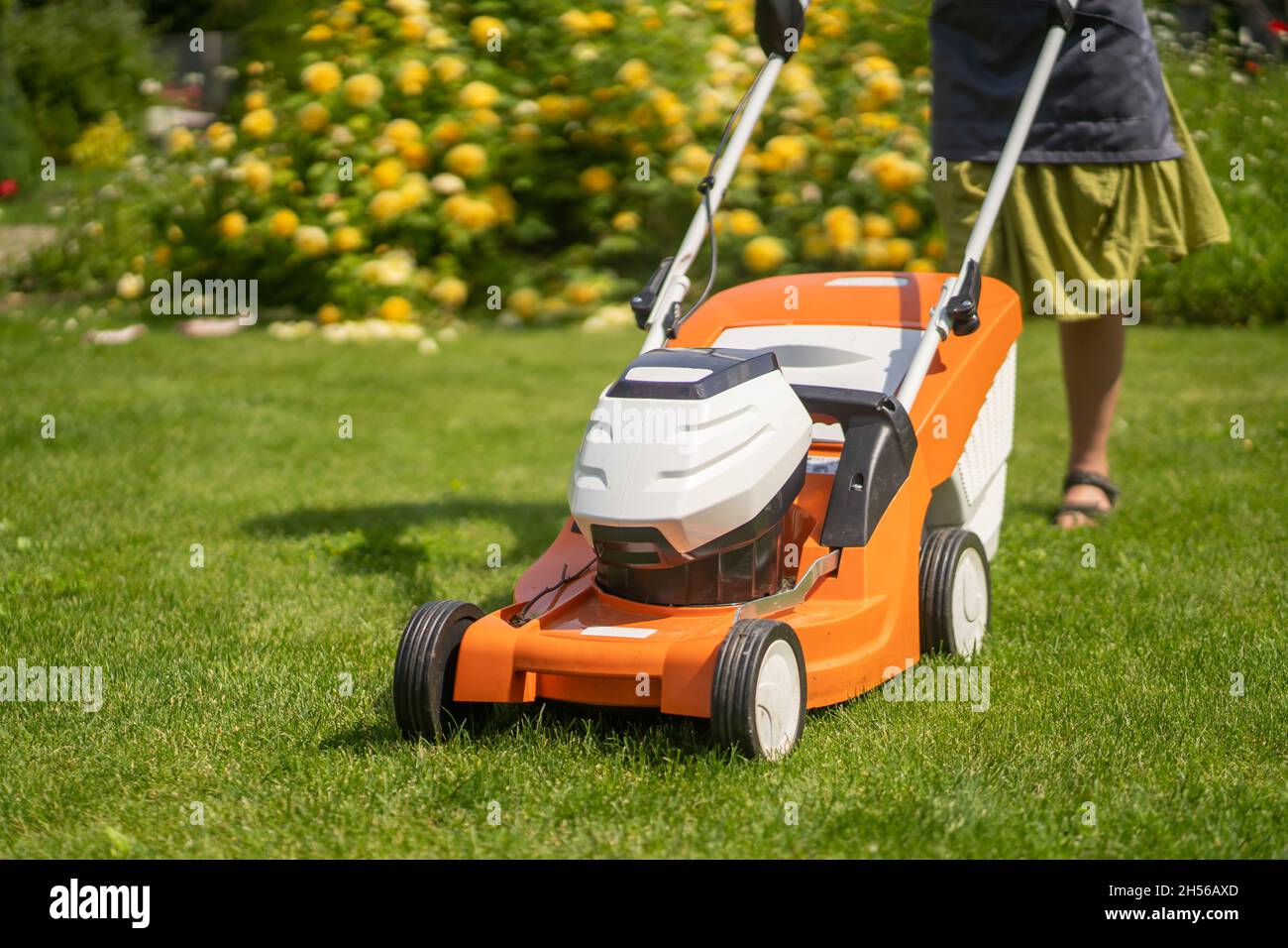 Orange lawn mower hi res stock photography and images Alamy