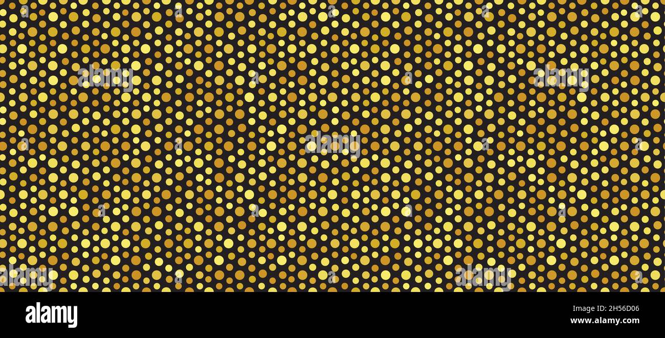 Sparcle wallpaper. Shimmer gold surface, golden halftone pattern. Bright glitter dotted texture, glowing gleam background. Yellow armored texture Stock Vector