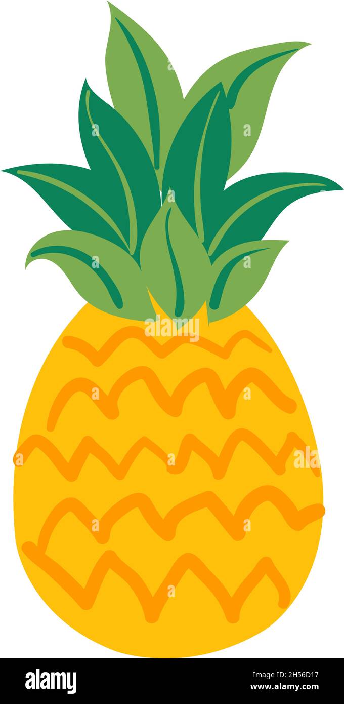 Pineapple fruit cartoon colored clipart Royalty Free Vector