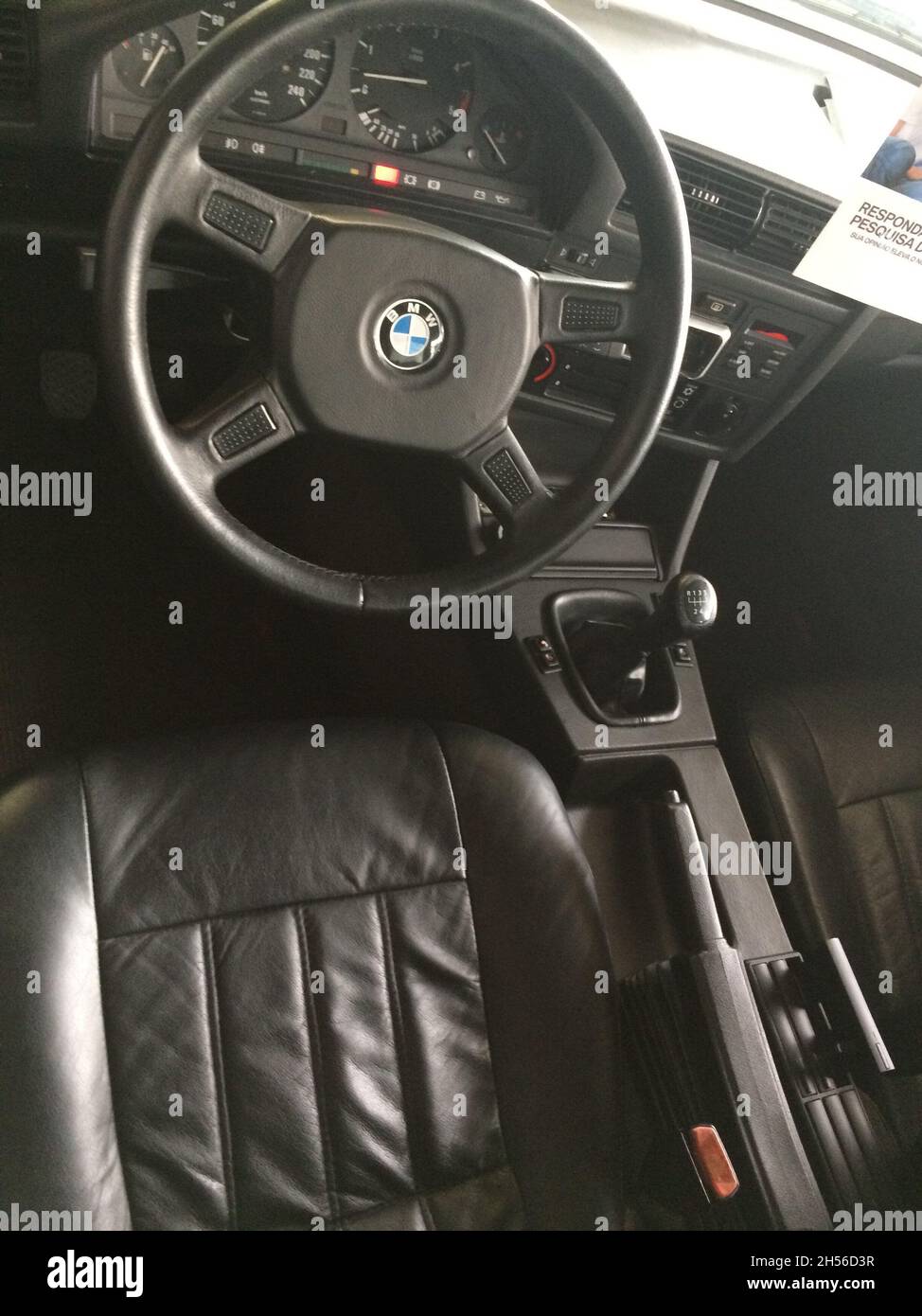 BMW 316i (E30): view from driver's cabin, grey, coupe. Second ...